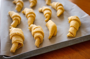 Raw Croissant Roll Dough