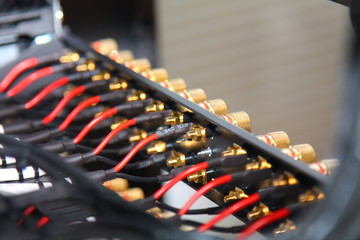 Low-current rack of electronic equipment for the Internet and multiroom. Connecting wires using connectors and jacks.элементы умного дома
