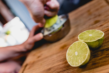 Lemons ready to be squeezed and cooked.