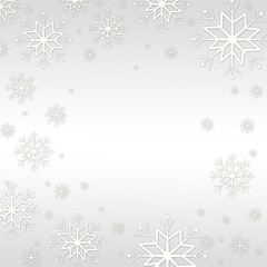 snowflakes and stars descending on background