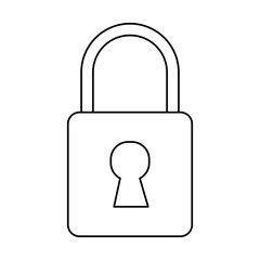 Padlock security system in black and white