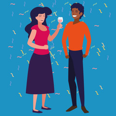 cartoon happy couple