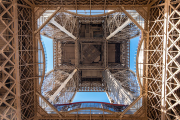 View to the inside of Eiffel Tower