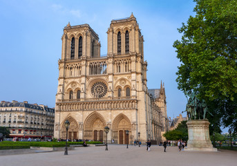 Notre Dame de Paris Cathedral, France - obrazy, fototapety, plakaty