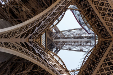 View to the inside of Eiffel Tower