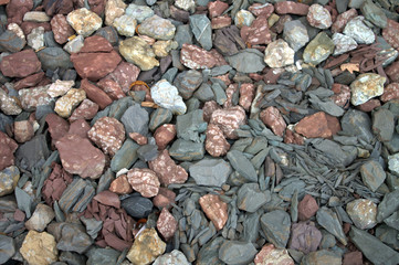 Background with many gray and brown stones.