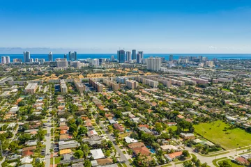 Fotobehang Aerial photo Hallandale Florida neighborhoods © Felix Mizioznikov