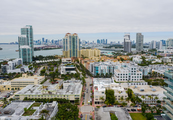Obraz premium Aerial drone photography Miami Beach FL USA
