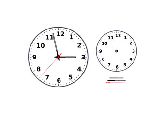 clock isolated on white background and controllable arrows