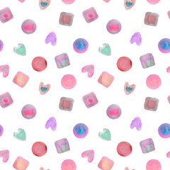 Geometric pattern with metallic watercolors