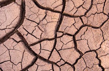 Cracked earth, cracked soil. texture of grungy dry cracking parched earth. Global worming effect.