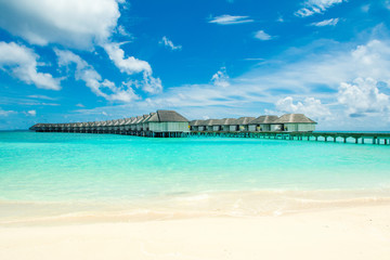 Overwater bungalow in the Indian Ocean