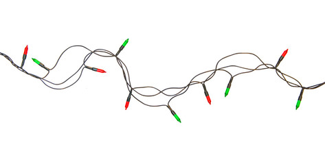 String of christmas lights isolated on white background With clipping path