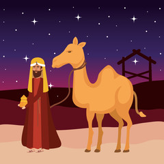 wise king with camel manger characters
