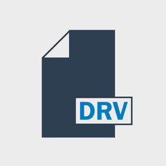 Driver file (DRV) File format icon on gray background.