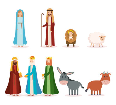 group of manger characters