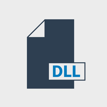 Dynamic Link Library (DLL) file format Icon on gray background.