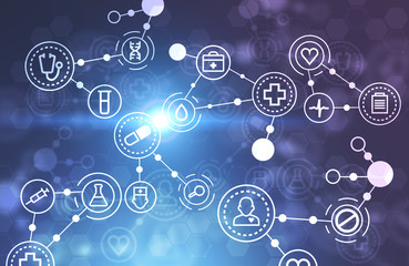 White medical icons interface