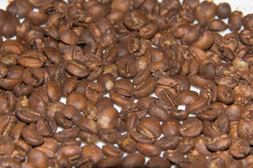 coffee beans on wooden background