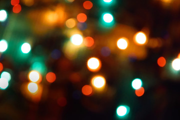 Obraz premium Colorful lights bokeh background, Chrismas