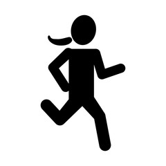Fototapeta na wymiar silhouette woman running icon