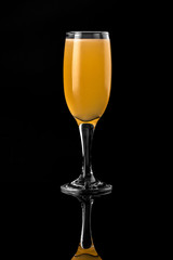 Cocktail on black background menu layout restaurant bar vodka wiskey tonic orange studio