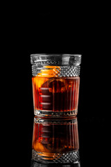 Cocktail on black background menu layout restaurant bar vodka wiskey tonic negroni studio