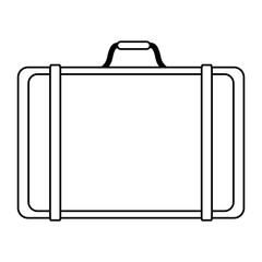 Travel vintage suitcase in black and white