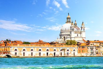 Fototapeta na wymiar Santa Maria della Salute Church, back view, Venice