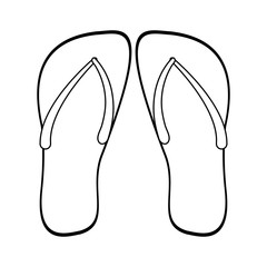 Flip flops sandals in black and white