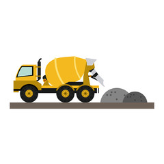 Naklejka premium Construction cemet truck