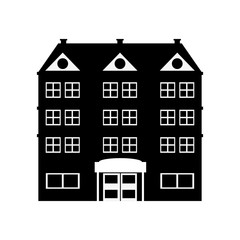 hotel building facade icon