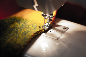 sewing machine, the line on the bedspread