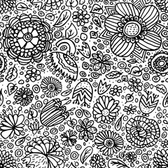 seamless flower pattern hand drawn