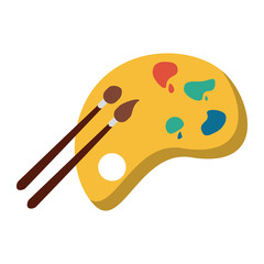 Paint palette and brushes