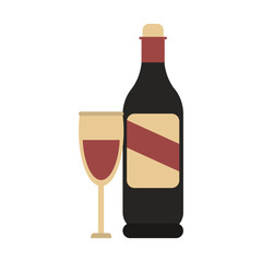 Wine bottle and cup