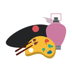 Paint palette beret and fragrance