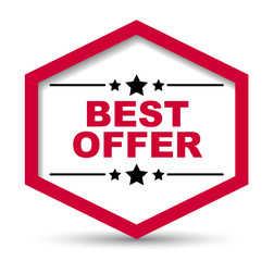 red vector banner best offer