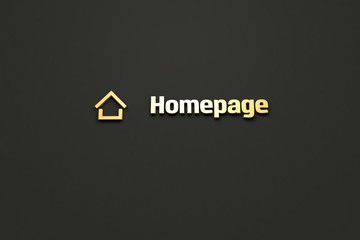 Illustration of Homepage with yellow text on dark background