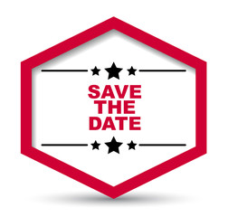red vector banner save the date