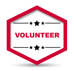 red vector banner volunteer