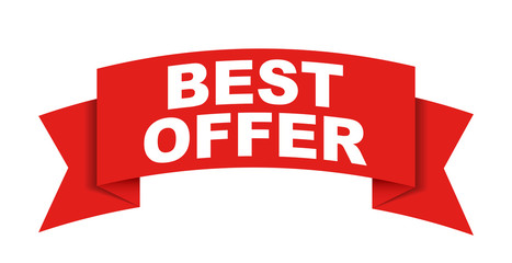 red vector banner best offer