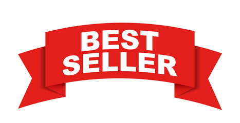 red vector banner best seller