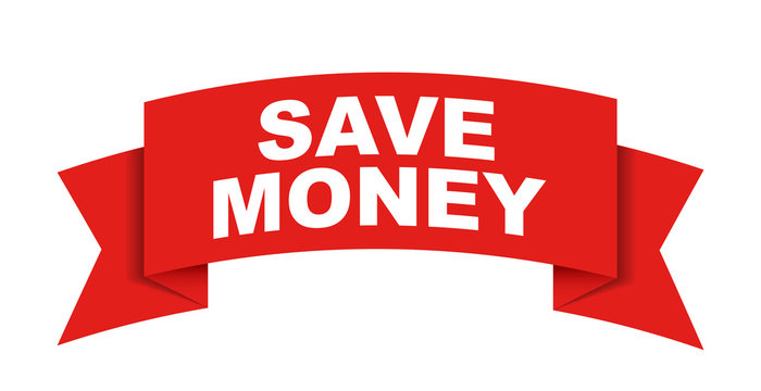 red vector banner save money