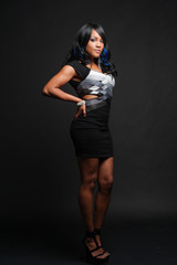 Young African-American Woman in a black dress