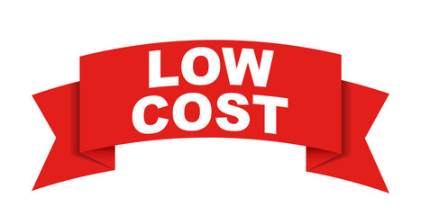 red vector banner low cost