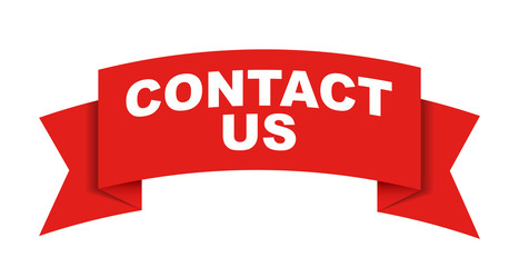 red vector banner contact us
