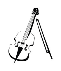 violin vector isolated on white background