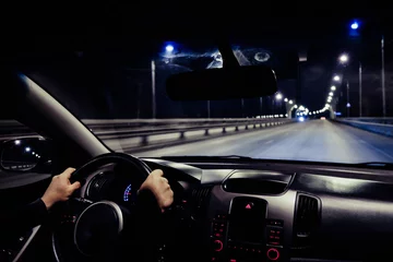 driving a car at night on the way   © evgenius1985