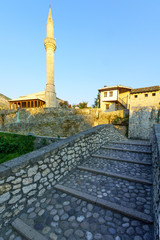 Fototapeta na wymiar The Crooked Bridge in Mostar